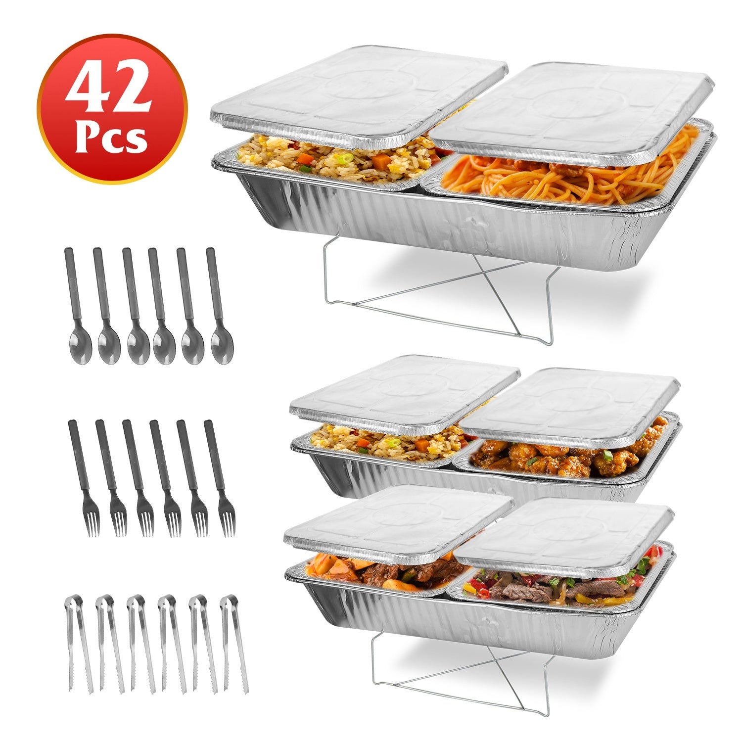 Disposable Chafing Dish Set: 42-Piece Buffet Essentials