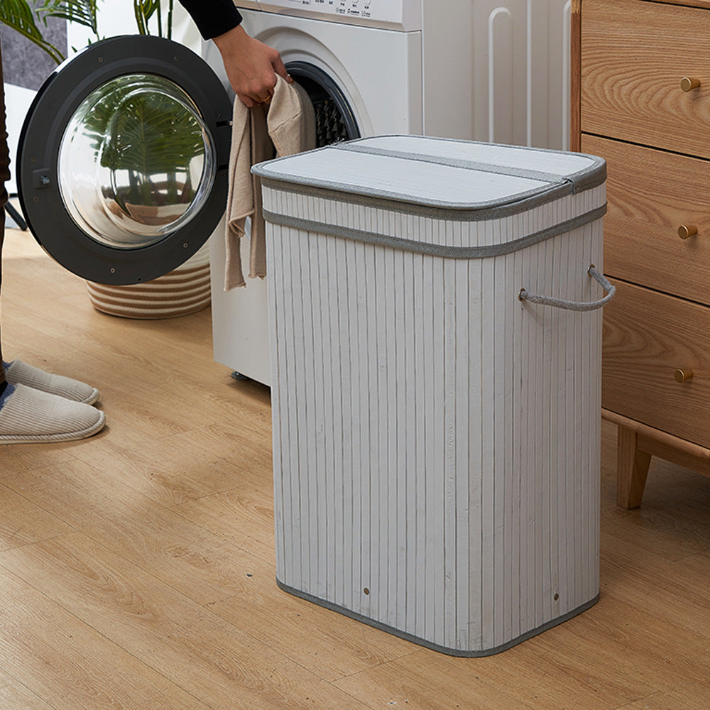 Dust-proof Laundry Basket Woven Dirty Laundry Storage Bucket