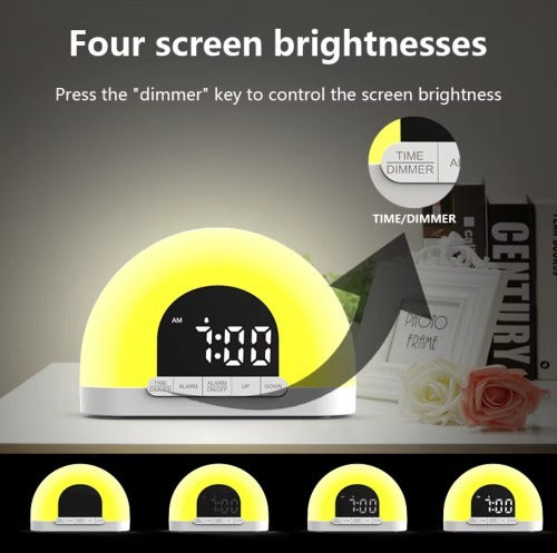 Fashion Design Color Night Light Sunrise Alarm Clock Wake Up