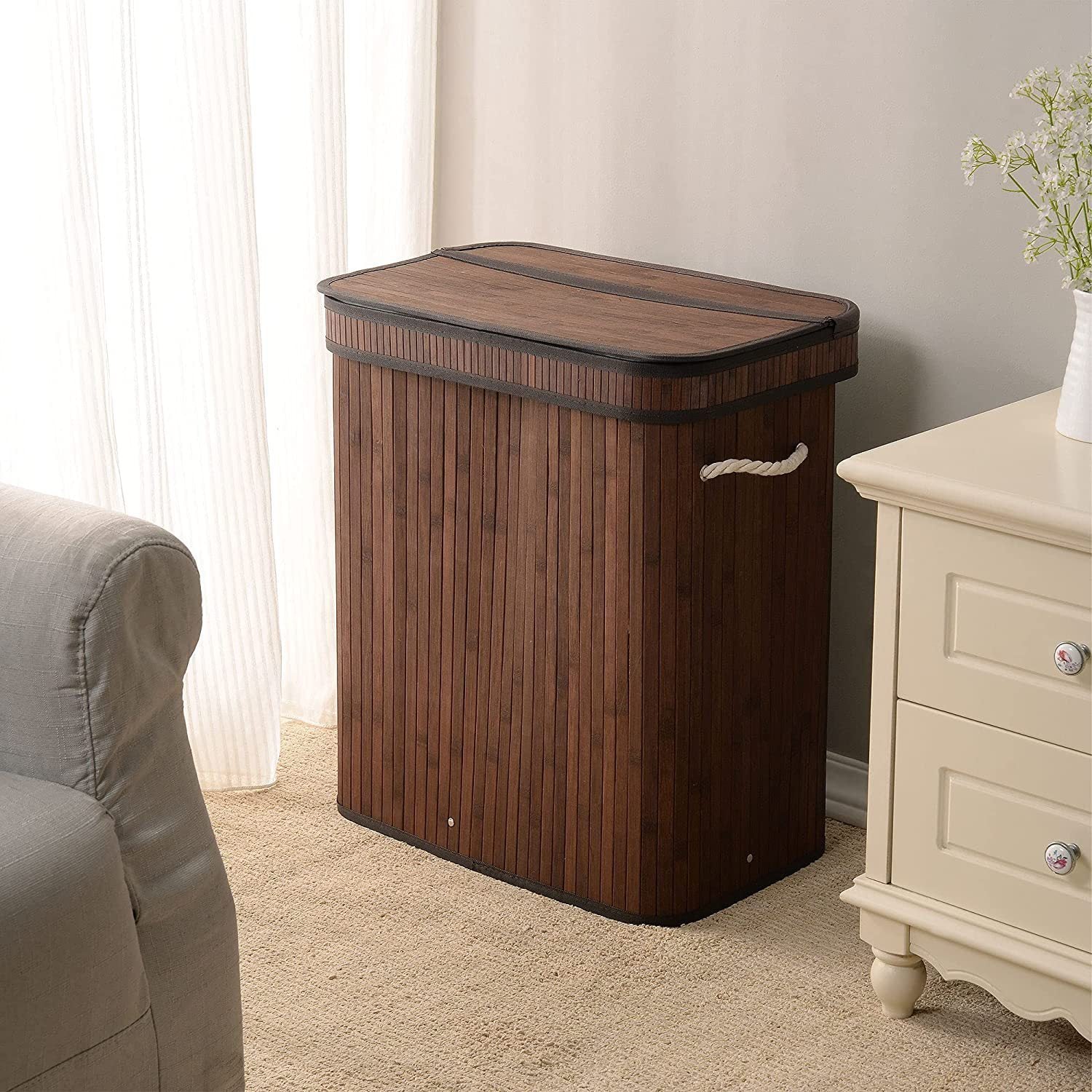 Dust-proof Laundry Basket Woven Dirty Laundry Storage Bucket