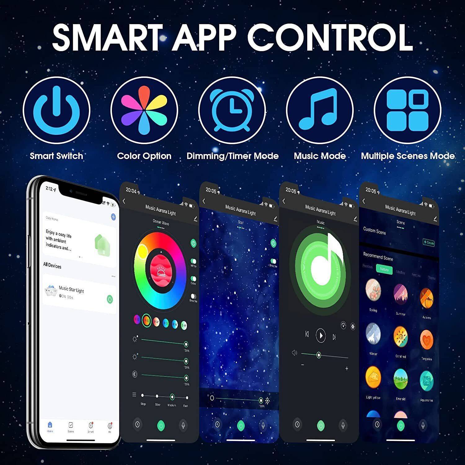 LED Galaxy Starry Night Light Projector Ocean Star Sky Party