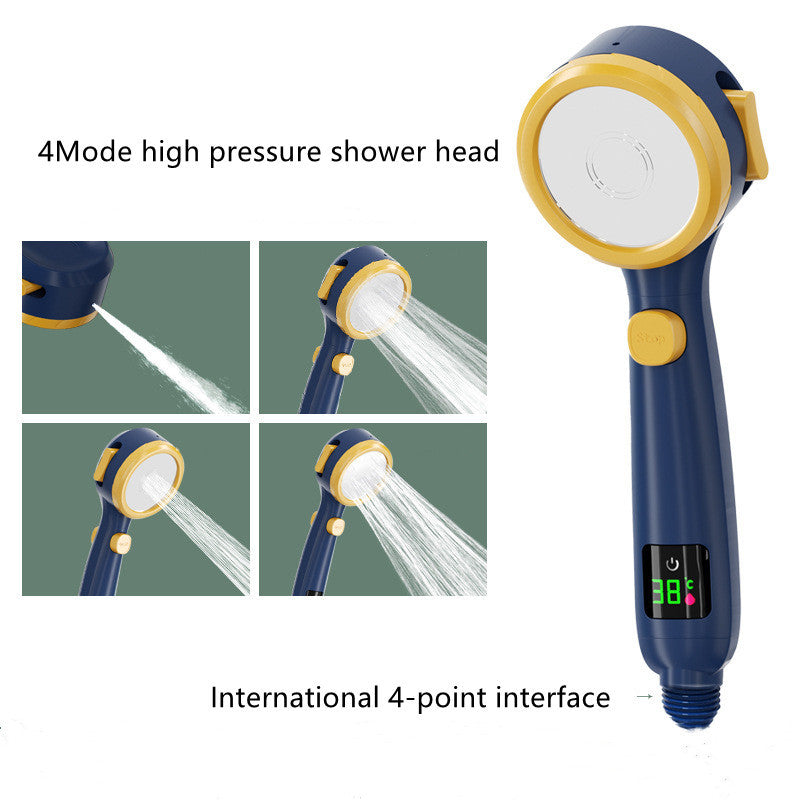 Temperature Display Shower Head Pressurized Shower Head