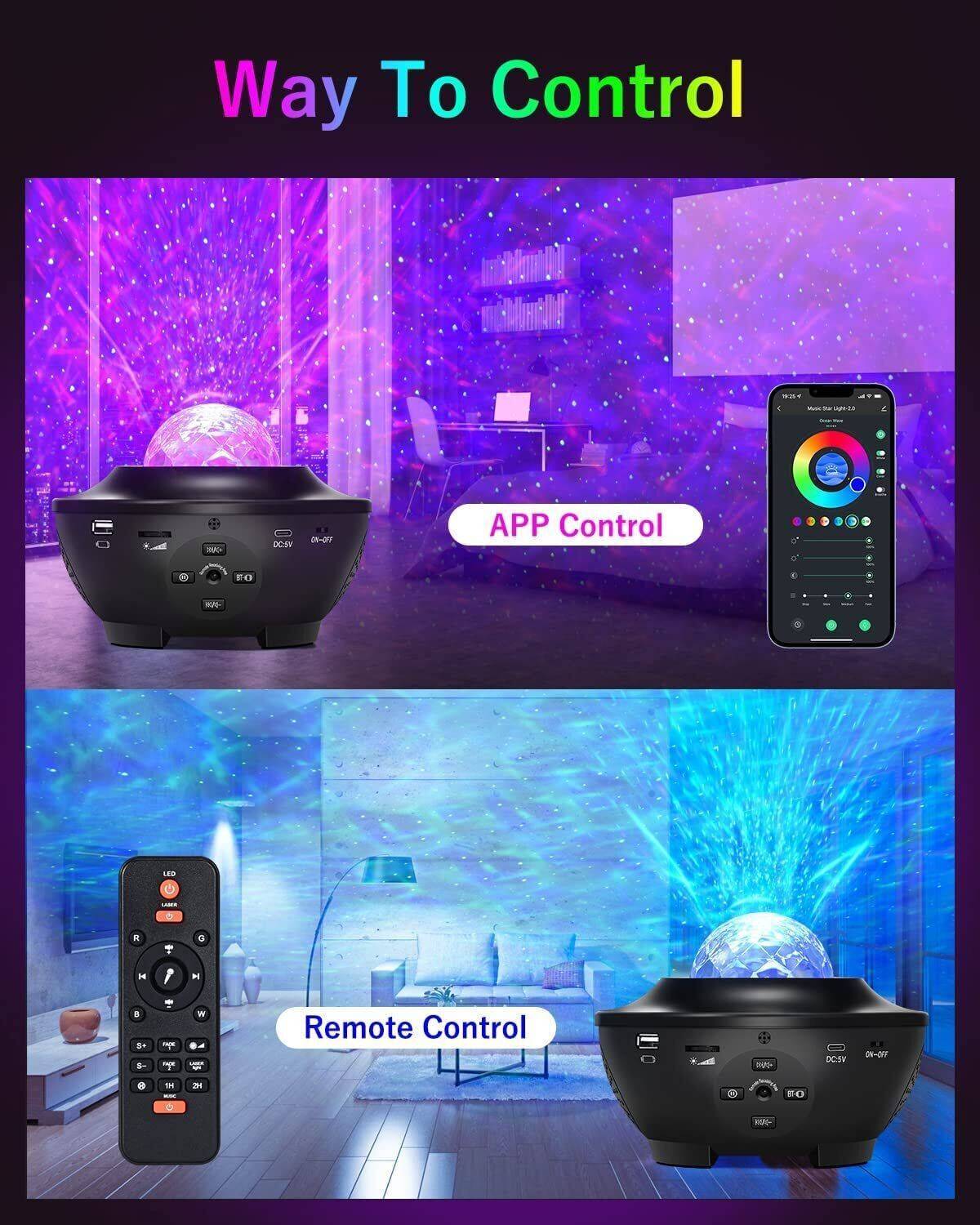 LED Galaxy Starry Night Light Projector Ocean Star Sky Party