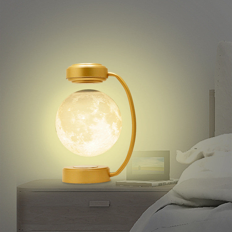 3D LED Moon Night Light Wireless Magnetic Levitating Rotate